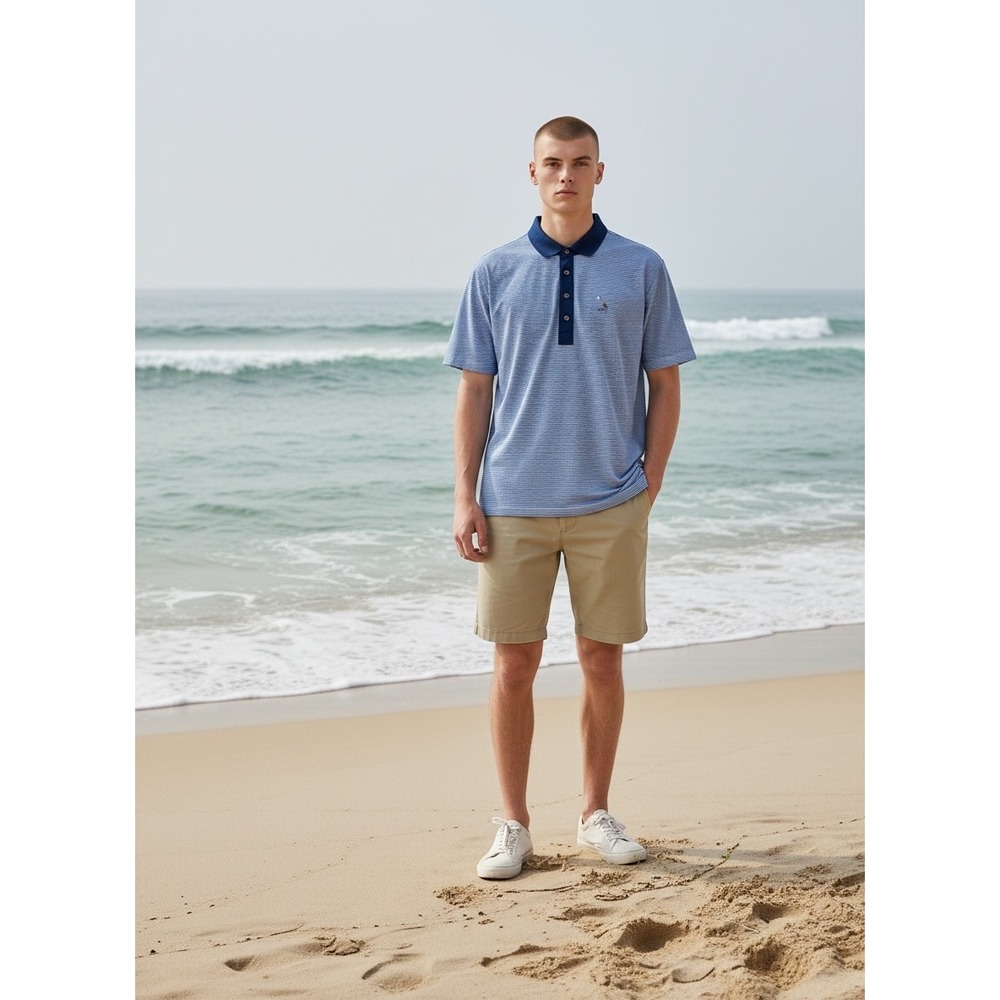 Greyson Clothiers Mens Blue Striped 1907 Tomahawk Golf Polo Shirt Size Large